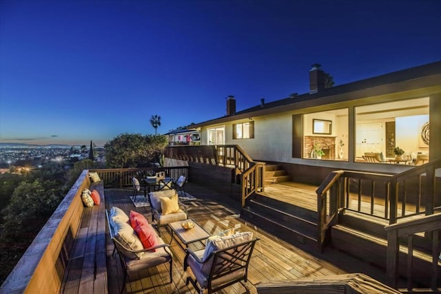 view of deck at dusk