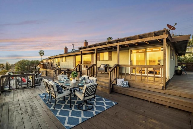 view of deck at dusk