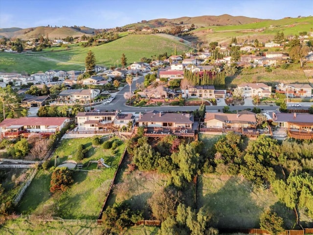 bird's eye view featuring a mountain view