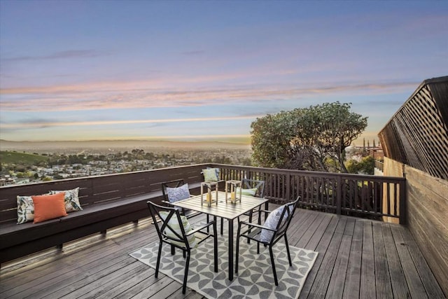 view of deck at dusk