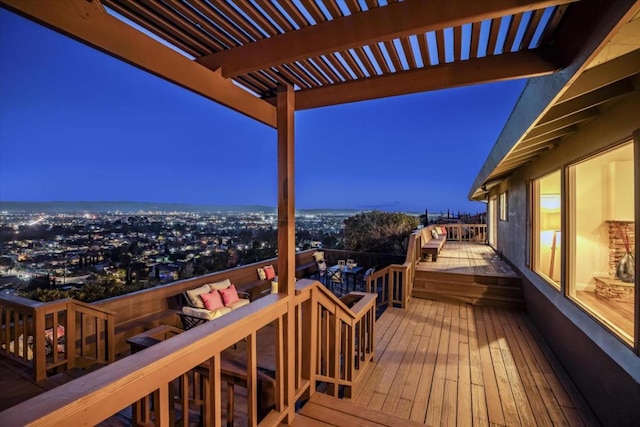 view of deck at dusk