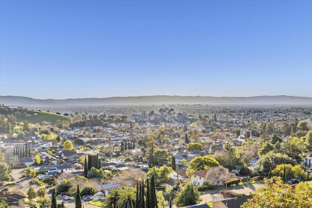 birds eye view of property featuring a mountain view