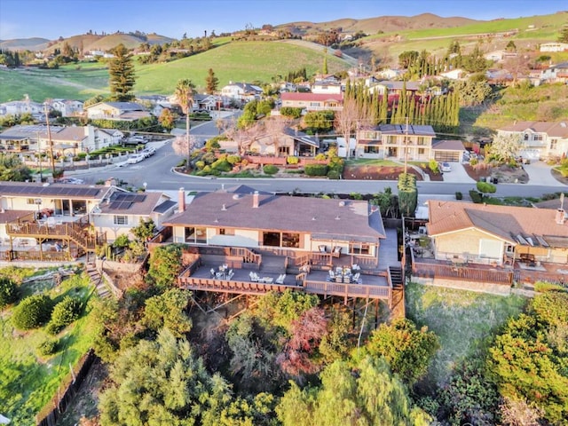 aerial view featuring a mountain view