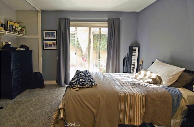 bedroom featuring carpet