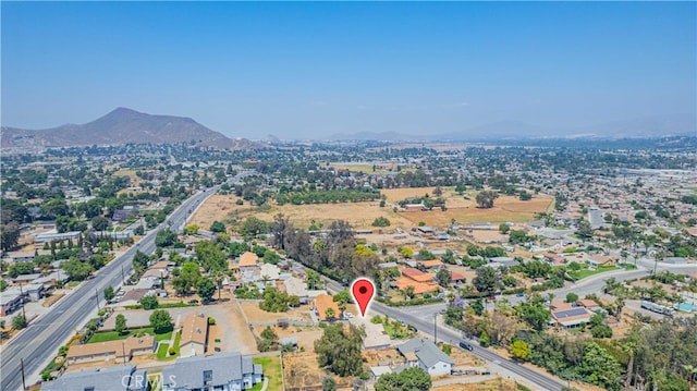 drone / aerial view with a mountain view