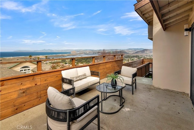 2741 Houston Dr, Los Osos, CA 93402 - view of patio with a balcony, a mountain view, and an outdoor hangout area