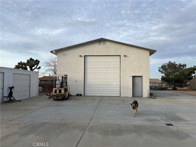 view of garage