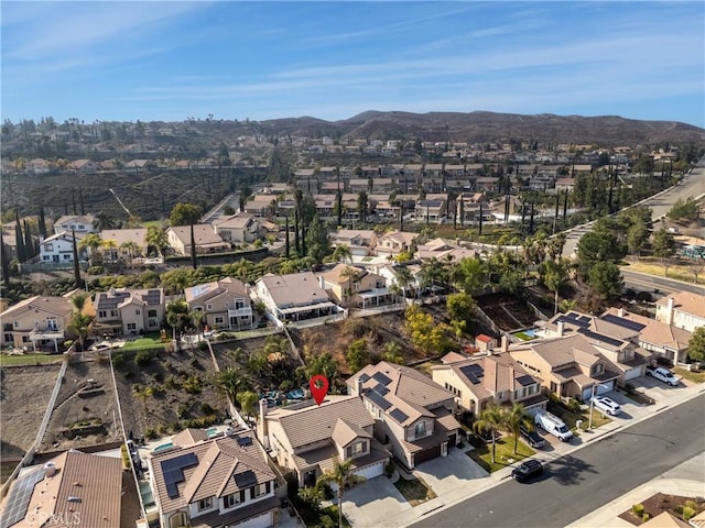 aerial view with a mountain view