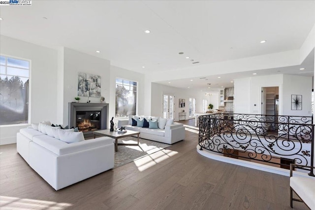 living room featuring wood-type flooring