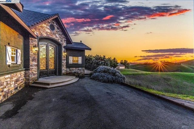 exterior space with french doors