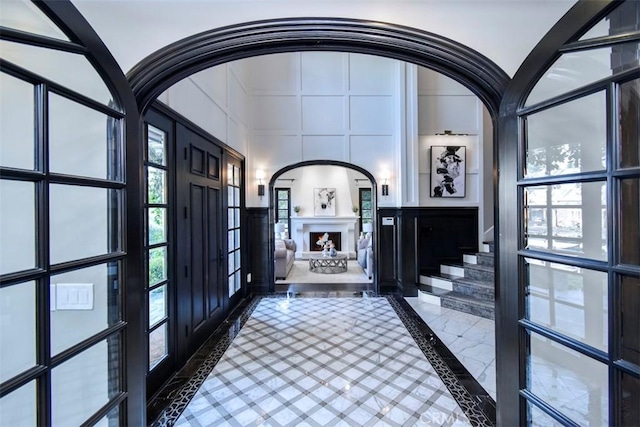 entryway featuring french doors