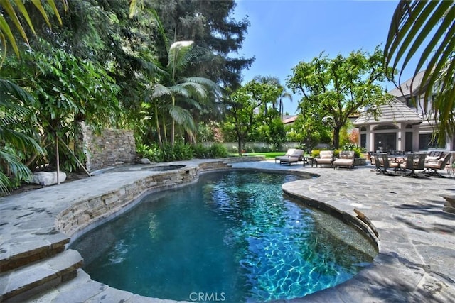 20514 Chatsboro Dr, Woodland Hills, CA 91364 - view of swimming pool featuring a patio area and a pool with connected hot tub