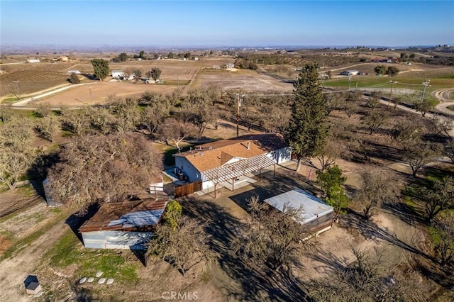 drone / aerial view featuring a rural view