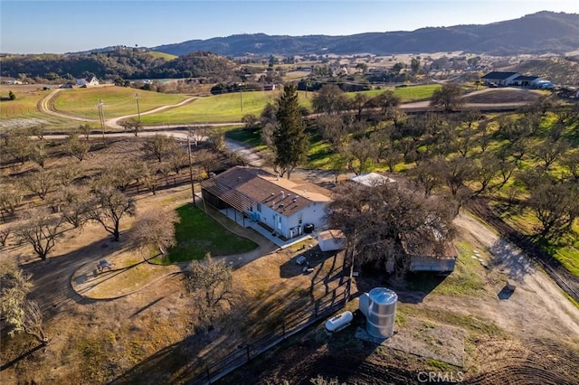 bird's eye view with a mountain view