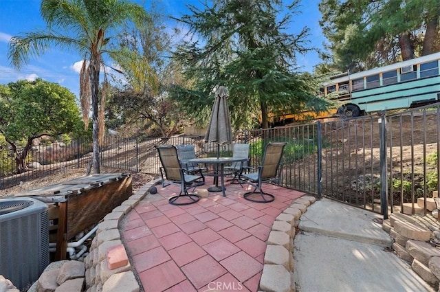 view of patio / terrace featuring central AC unit