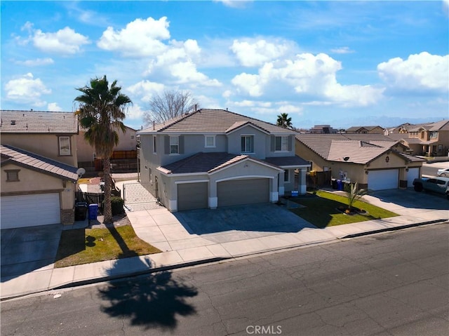 view of front property with a garage