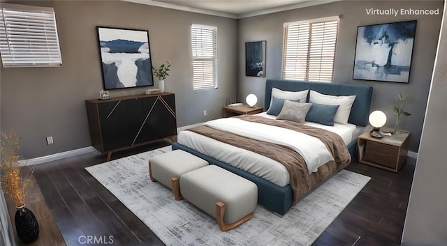 bedroom featuring dark wood-type flooring