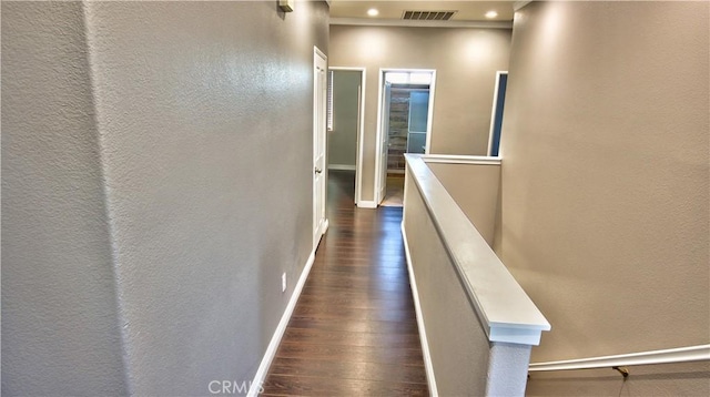 hall featuring dark hardwood / wood-style floors