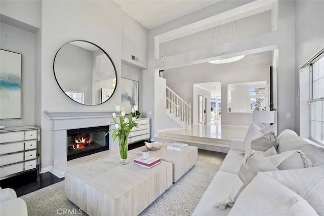 living room featuring light hardwood / wood-style floors