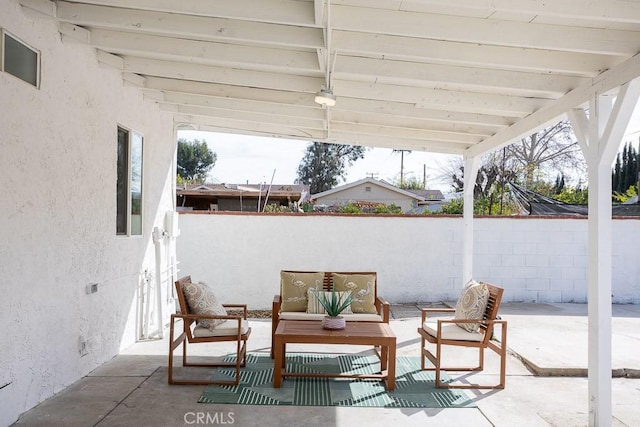 view of patio / terrace featuring an outdoor hangout area