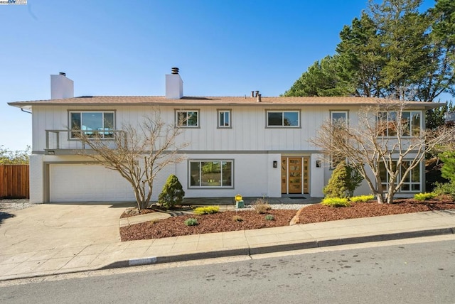 view of front of house with a garage