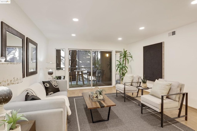 living room featuring wood-type flooring