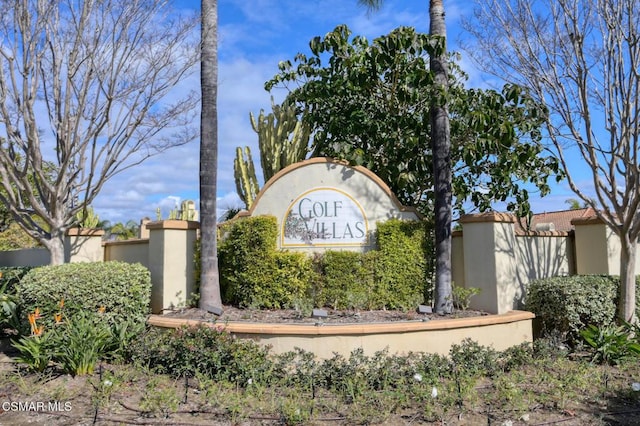 view of community sign