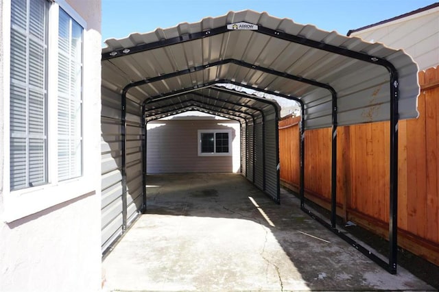 view of car parking featuring a carport