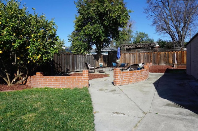 view of yard with a patio area