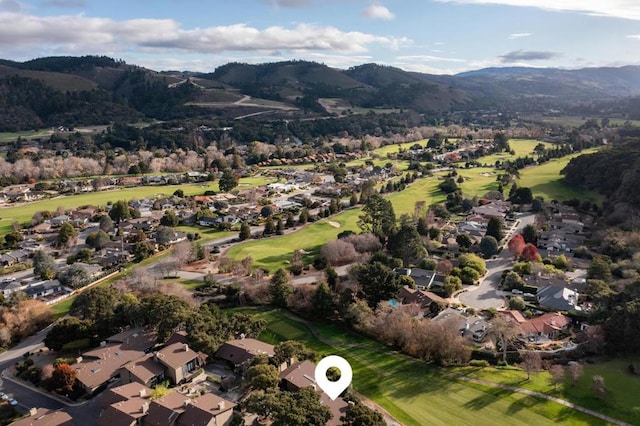 bird's eye view featuring a mountain view