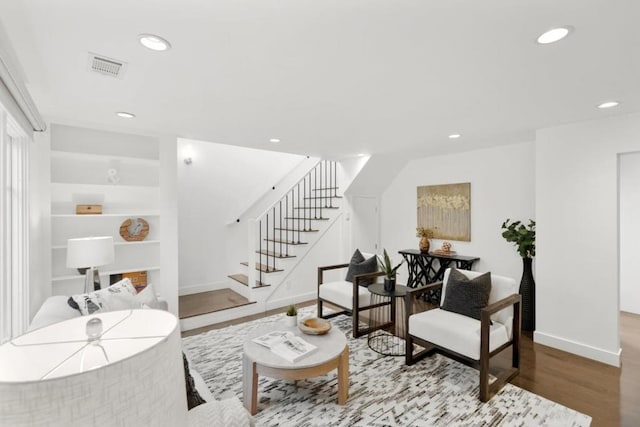 living room featuring wood-type flooring