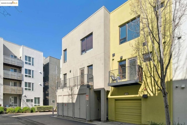 view of building exterior with a garage