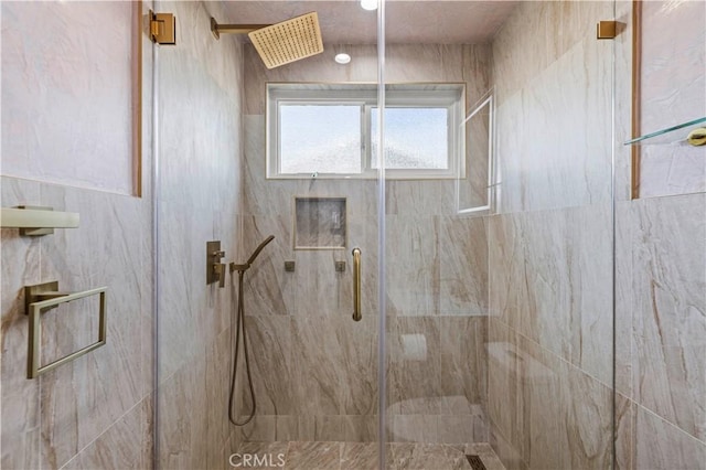 bathroom featuring walk in shower