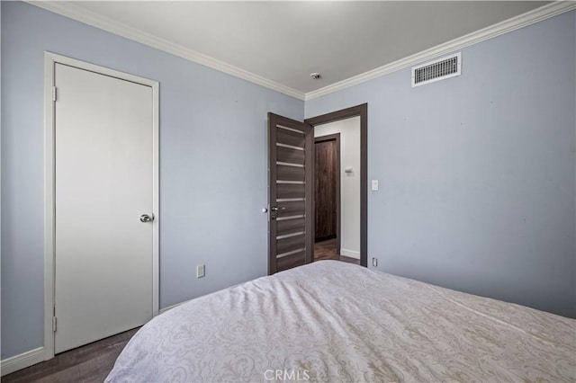 bedroom featuring ornamental molding