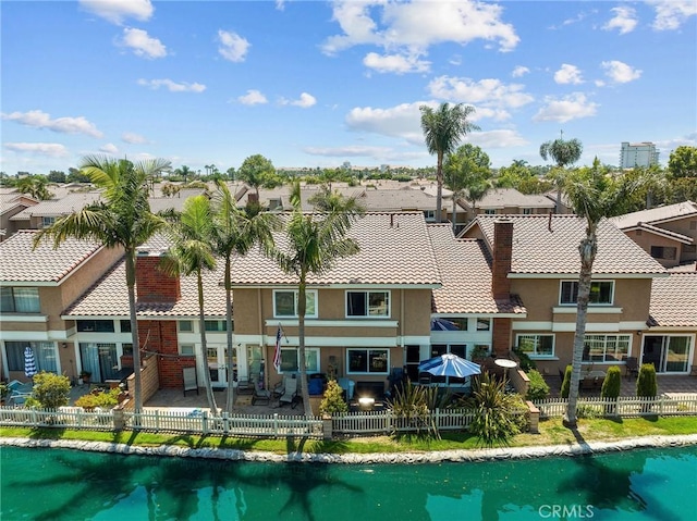 exterior space featuring a water view