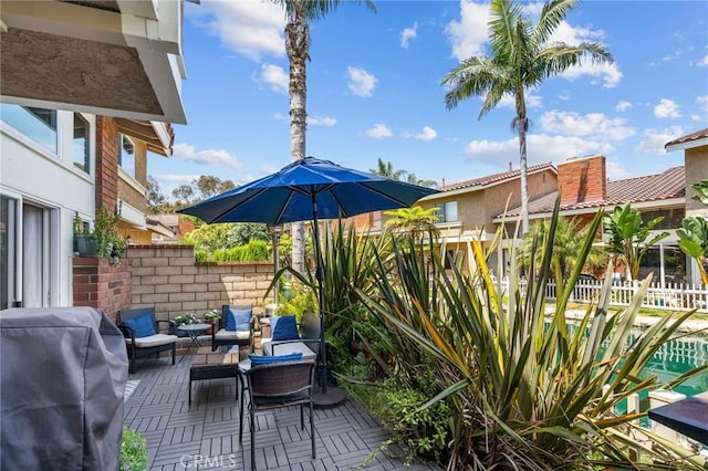 view of patio featuring grilling area