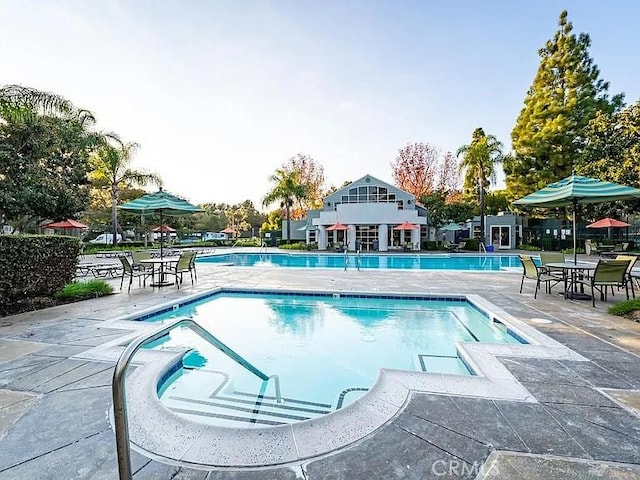 view of pool with a patio area