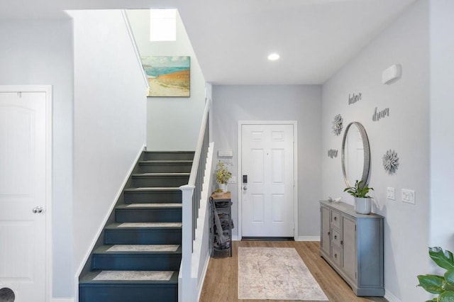 entrance foyer featuring light hardwood / wood-style flooring