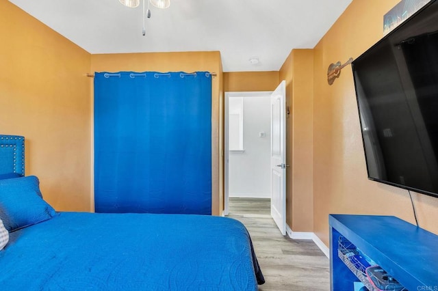 bedroom featuring light wood-type flooring