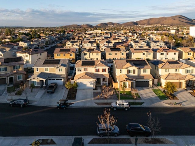 drone / aerial view with a mountain view