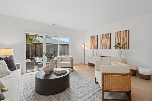 living room featuring hardwood / wood-style flooring