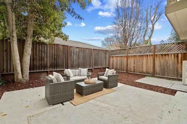 view of patio with outdoor lounge area