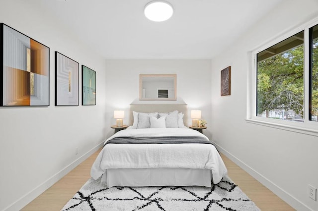 bedroom featuring light hardwood / wood-style floors