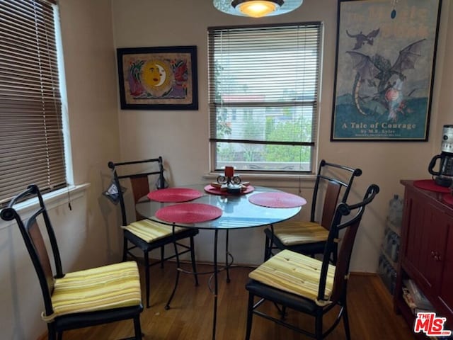 dining space featuring hardwood / wood-style floors