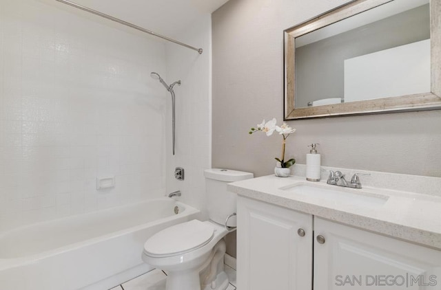 full bathroom with vanity, toilet, and shower / bathing tub combination