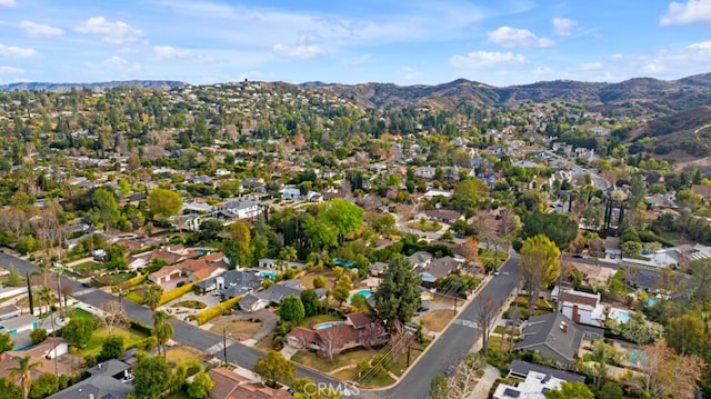 aerial view featuring a mountain view