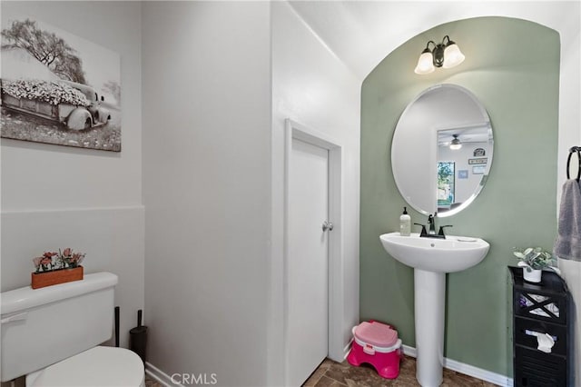 bathroom with sink and toilet