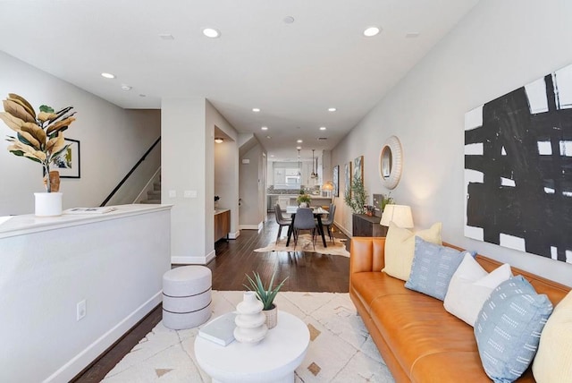 living room featuring hardwood / wood-style floors