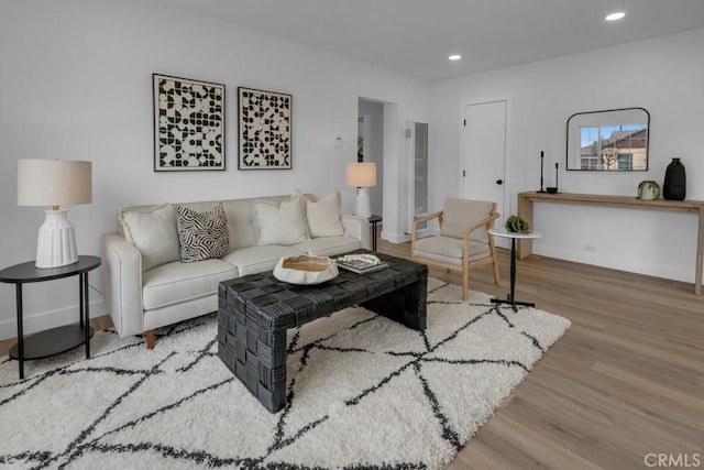 living room featuring wood-type flooring