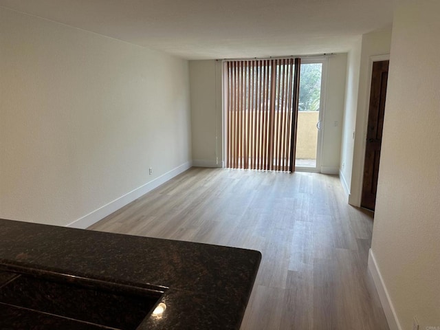 unfurnished room with light hardwood / wood-style floors